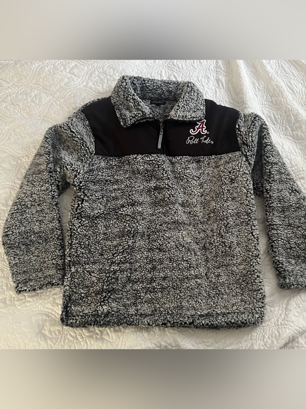 Alabama 'Roll Tide' Gray Sherpa Quarter-Zip Pullover